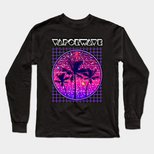 Vaporwave Grid Long Sleeve T-Shirt